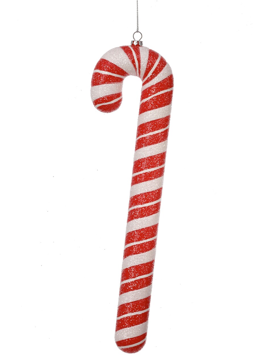 12" Peppermint Swirl Candy Cane Red and White Shatterproof